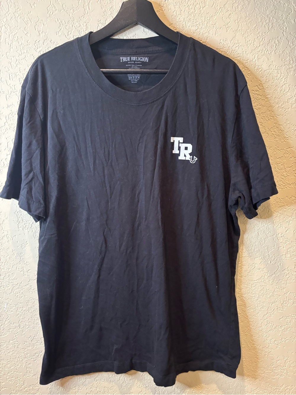 True Religion Black Short-Sleeve Logo Tee